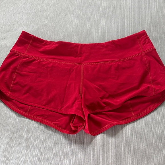 lululemon athletica Pants - Lululemon Speed Up Low Rise 2.5 Red Shorts Size 8